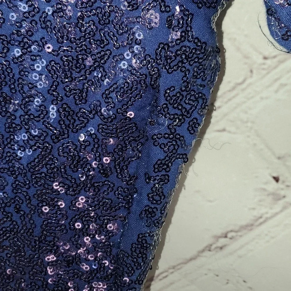 Tipsy Elves Blue Sequin High Waisted Leggings Women's Size L - Picture 8 of 14